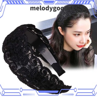 Melodygoods1 ที่คาดผมผู้หญิง ที่คาดผมลูกไม้ กันลื่น ลายดอกไม้ กลวง ด้านข้างกว้าง สไตล์วินเทจ อินเทรนด์