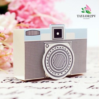 Taylor2pv กล่องบรรจุภัณฑ์ แฮนด์เมด รูปกล้อง สีชมพู สีฟ้า สําหรับปาร์ตี้วันเกิด