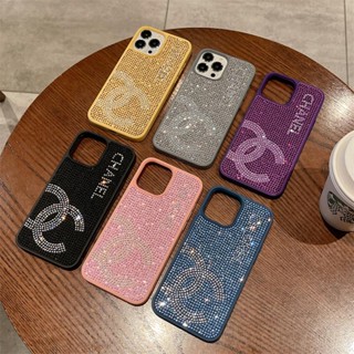 เคสโทรศัพท์มือถือ ประดับเพชรคริสตัล พลอยเทียม ระยิบระยับ แฟชั่นหรูหรา สําหรับ iPhone 11 14 13 12 Pro Max