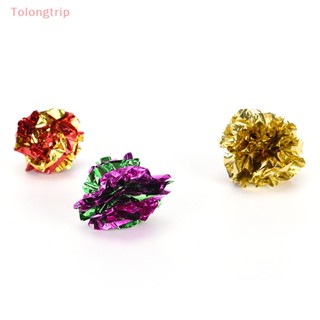 Tolongtrip&gt; ลูกบอลย่น mylar ของเล่นสําหรับแมว 10 ชิ้น