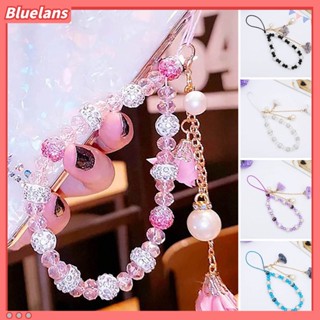 【 Bluelans 】สร้อยข้อมือ ประดับลูกปัดคริสตัลเทียม และไข่มุกเทียม และจี้ดอกไม้ ขนาดพกพา แฟชั่นสําหรับผู้หญิง