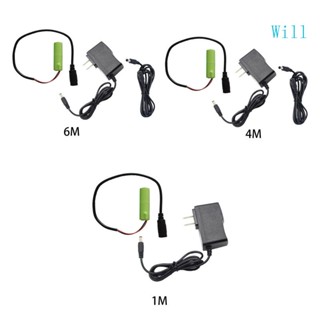 Will อะแดปเตอร์แบตเตอรี่ 1 5V LR6 AM3 AA AC สําหรับไฟฉาย นาฬิกา วิทยุสื่อสาร คริสต์มาส