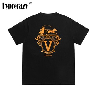 Lyprerazy เสื้อยืดแขนสั้น ผ้าฝ้าย ปักลาย ทรงหลวม ของแท้ แฟชั่นฤดูร้อน สําหรับผู้ชาย