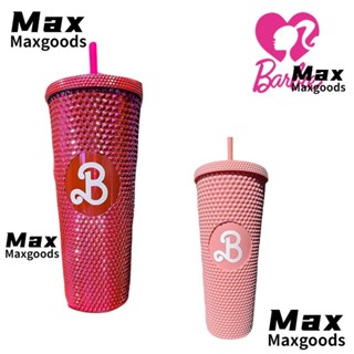 Maxg ขวดน้ํา พร้อมหลอดดูด สีชมพู สําหรับตุ๊กตาบาร์บี้