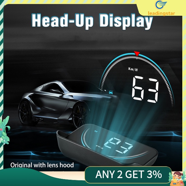 Leadingstar โปรเจคเตอร์วัดความเร็วกระจกหน้ารถยนต์ OBD2 Head Up Display OBD Hud ดิจิทัล หลากสี