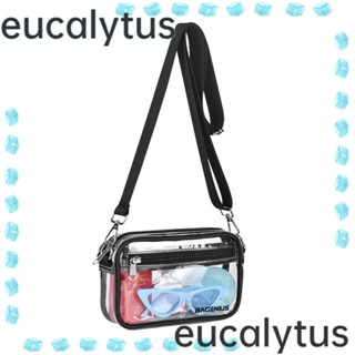 Eucalytus1 กระเป๋าสะพายไหล่ PVC ใส แบบนิ่ม ขนาดใหญ่ จุของได้เยอะ สําหรับเดินทาง