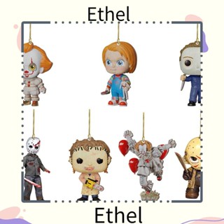 Ethel1 จี้กระจกมองหลัง อะคริลิค รูปมนุษย์สยองขวัญ งานฝีมือ สําหรับตกแต่งบ้าน วันฮาโลวีน