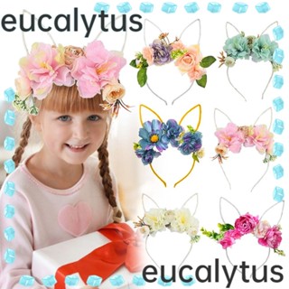 Eucalytus1 ที่คาดผม ดอกไม้ปลอม เจ้าหญิง โบตั๋น ปาร์ตี้ สําหรับเด็กผู้หญิง