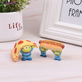 Brightstar โมเดลฟิกเกอร์ PVC อนิเมะ Toy Story Gashapon Alien Pizza Hot Dog Donut ของเล่นสําหรับเด็ก