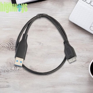 [highways.th] สายเคเบิลข้อมูล USB 3.0 ตัวผู้-A เป็น USB3.0 Micro-B 47 ซม. 1.5 ฟุต สีดํา