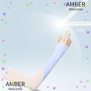 Amber ปลอกแขน ผ้ายืด กันแดด เหมาะกับฤดูร้อน สําหรับวิ่ง เล่นกีฬา