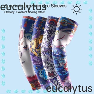 Eucalytus1 ปลอกแขน ลายดอกไม้ สําหรับเล่นกีฬาบาสเก็ตบอล 1 คู่