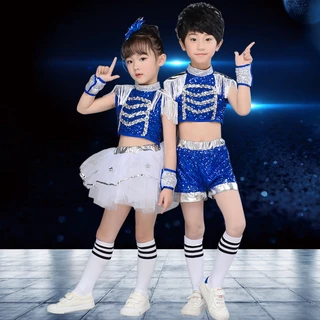 เครื่องแต่งกายเด็ก ชุดเต้นแจ๊ส กระโปรงผ้ากอซ เหมาะกับนักเรียน สไตล์โมเดิร์น สําหรับเด็กผู้ชาย และเด็กผู้หญิง