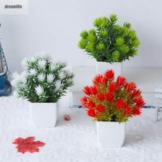 【DREAMLIFE】Artificial Bonsai 17x14cm Artificial Bright Colors Garden Decorative Plastic