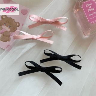 Pinkcool 2 ชิ้น โบ กิ๊บติดผม หวาน บัลเล่ต์ ริบบิ้น โบว์ กิ๊บติดผม หน้าม้า สาว มินิ คว้า คลิปผู้หญิง เครื่องประดับผม ขายดี