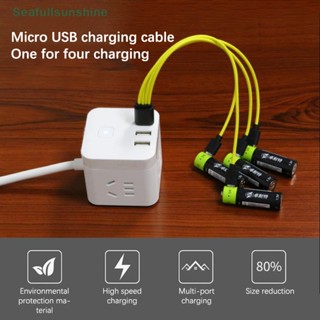 Seaf&gt; สายเคเบิลแยก 5V 2A Usb 2.0 เป็น Micro Usb 2/4 ชาร์จเร็ว สําหรับ Android AA AAA