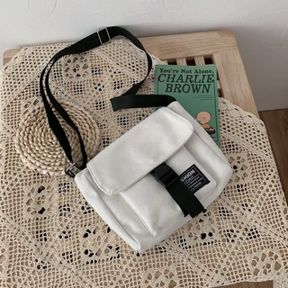 【พร้อมส่ง】miss bag fashion กระเป๋าสะพายข้าง ผ้าแคนวาส รุ่น D-1515