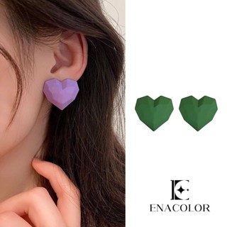 Enacolor ต่างหู รูปหัวใจ สีฟ้า หลากสี หรูหรา เครื่องประดับ สําหรับผู้หญิง