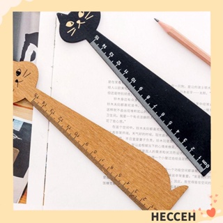 Hecceh ไม้บรรทัด รูปแมวน่ารัก 15 ซม. สีดํา สีเหลือง เครื่องเขียน สําหรับบ้าน โรงเรียน 5 ชิ้น