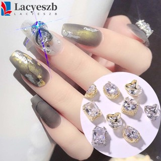 Lacyeszb อุปกรณ์ตกแต่งเล็บ กลิตเตอร์ พลอยเทียม รูปหัวใจ สไตล์ญี่ปุ่น หรูหรา DIY