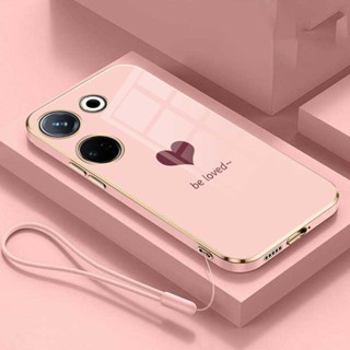[COD+Free Lanyard] TECNO Camon 20 Pro camon20 19 Pro ITEL S23 Pova 4 Pro NEO 2 เคสขอบตรง นิ่ม หัวใจ เคสชุบ TPU ทันสมัย