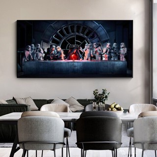 โปสเตอร์ภาพวาดผ้าใบ รูปจักรพรรดิปาลาทีน Last Supper Star Wars สําหรับตกแต่งบ้าน ห้องนั่งเล่น