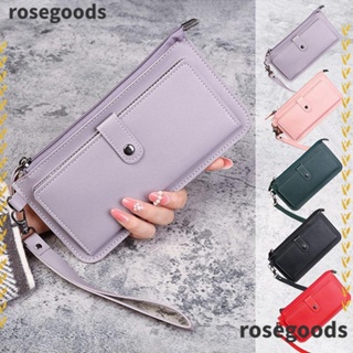 Rosegoods1 กระเป๋าสตางค์ ทรงคลัทช์ มีซิป พับได้ แฟชั่น