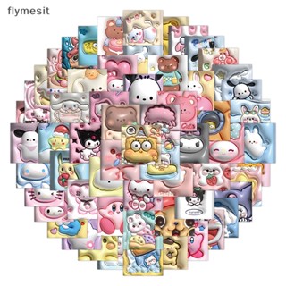 Flymesit สติกเกอร์ ลายการ์ตูนอนิเมะ 3D กันน้ํา สําหรับตกแต่งสมุด DIY 63 ชิ้น