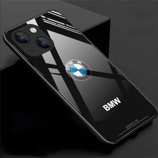 【พร้อมส่ง】เคสโทรศัพท์มือถือแบบแก้ว ลายโลโก้รถยนต์ สไตล์มินิมอล สําหรับ IPhone 11 Case 14 Pro Max 15 13 12 Mini SE 2020 X XS XR 8 Plus