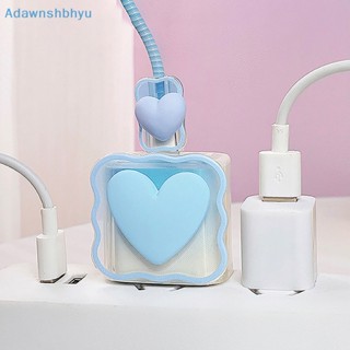 Adhyu ชุดเคสอะแดปเตอร์สายชาร์จ 18W 20W แบบใส ลายการ์ตูนน่ารัก สําหรับโทรศัพท์