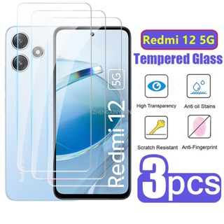 (ขายดี) ฟิล์มกระจกนิรภัยกันรอยหน้าจอ HD ใส สําหรับ Redmi 12 5G 12C Redmi12 4G Redmi12c 2023 1-3 ชิ้น