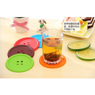 Button Coaster Colourful Silicone Cup Drinks Holder Mat Placemat Gift Clearance sale