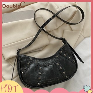 【Double C 】✿   กระเป๋าถือ กระเป๋าสะพายไหล่ สะพายข้าง หนัง PU ทรงโท้ท ขนาดใหญ่ แต่งสายโซ่คล้อง แฟชั่นเรียบง่าย สําหรับสตรี Y2K 2023