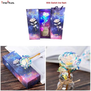 ดอกกุหลาบประดิษฐ์ สีทอง 24K แต่งกลิตเตอร์ สําหรับตกแต่ง