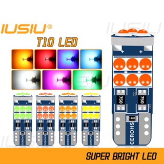 Iusiu หลอดไฟ T10 LED 194 W5W 15SMD 3030 สีขาว สําหรับติดป้ายทะเบียนรถยนต์