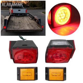 ALABAMAR ชุดไฟพ่วง LED 12V ไฟท้ายสี่เหลี่ยมแสงสีแดงปิดผนึกความสว่างสูงสำหรับเรือบรรทุกกว้าง 80 นิ้ว