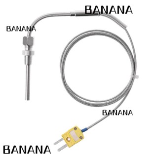 Banana1 K Type เทอร์โมคัปเปิล สเตนเลส 0-1250 ℃ เซนเซอร์อุณหภูมิเทอร์โมคัปเปิล พร้อมเกลียว NPT 1/8 นิ้ว สายเคเบิลยาว 2 เมตร