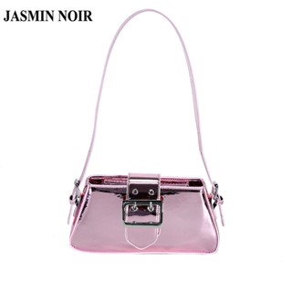 Jasmin NOIR ใหม่ กระเป๋าถือ กระเป๋าสะพายไหล่ เครื่องหนัง ทรงสี่เหลี่ยมคางหมู มีตัวล็อค แฟชั่นฤดูร้อน สําหรับสตรี 2023