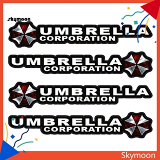 Skym* สติกเกอร์สะท้อนแสง ลายตัวอักษร Resident Evil สําหรับติดมือจับประตูรถยนต์ 4 ชิ้น