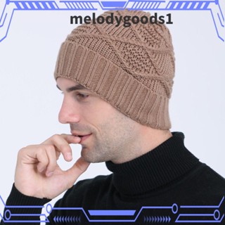 Melodygoods1 หมวกไหมพรมถัก ขนสัตว์นิ่ม ป้องกันหู ประดับเพชร แบบสวมหัว แฟชั่นสําหรับผู้ชาย ผู้หญิง