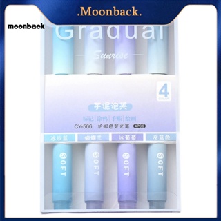 &lt;moonback&gt; ปากกามาร์กเกอร์ ไฮไลท์ ป้องกันดวงตา หัวเอียง 1 ชุด