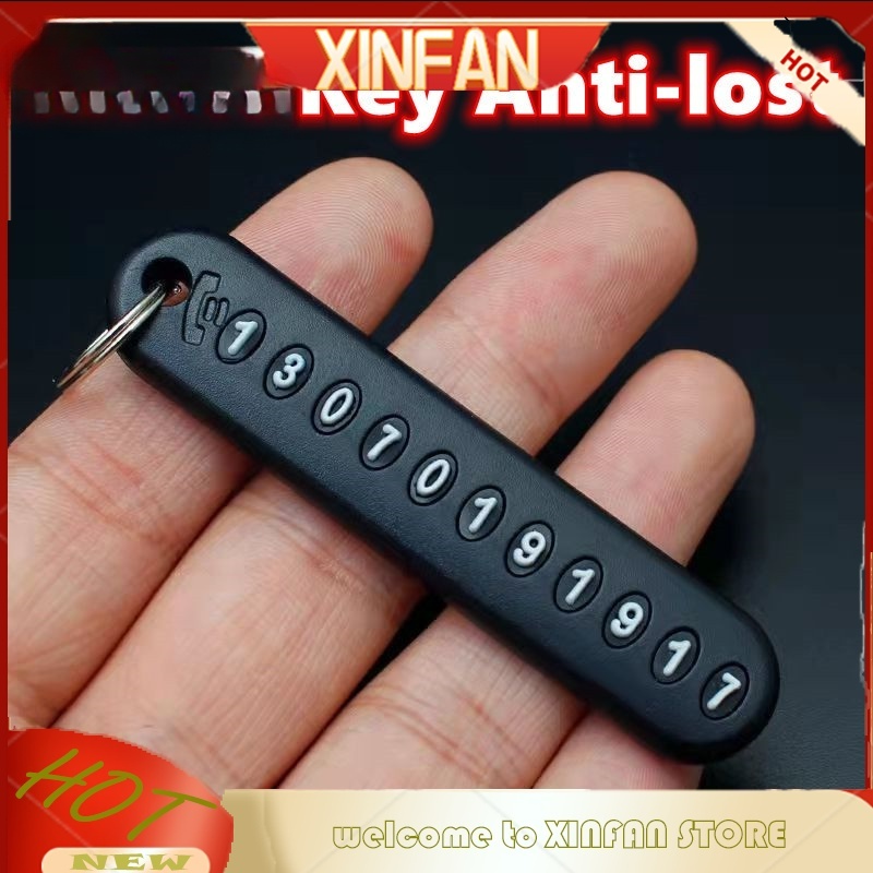 Xinfan พวงกุญแจหมายเลขโทรศัพท์ ป้องกันการสูญหาย อุปกรณ์เสริม สําหรับรถยนต์