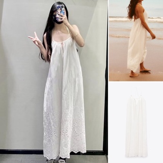 Zara Dresses 23 ชุดเดรส สายคล้องคอ แบบบาง ปักลาย สไตล์ใหม่ หรูหรา แฟชั่นฤดูร้อน5107367