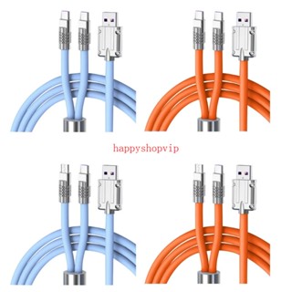 Hsv สายชาร์จ USB 6A เป็น Type C MicroUSB 2 in 1 สําหรับโทรศัพท์มือถือ