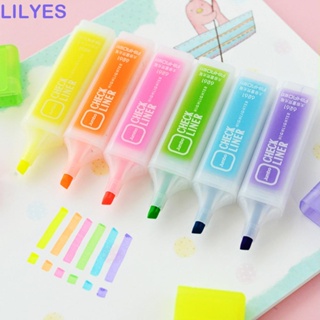 Lilyes ปากกามาร์กเกอร์ ไฮไลท์ เรืองแสง 6 สี 6261 แห้งเร็ว ความจุสูง สําหรับสํานักงาน