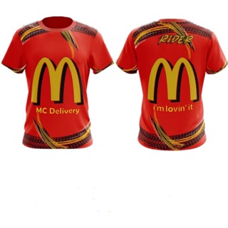 เสื้อยืด พิมพ์ลาย McDonalds 3 มิติ สีแดง สําหรับผู้ชาย