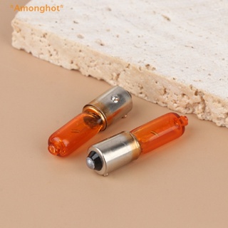 Amonghot&gt; ใหม่ หลอดไฟสีเหลืองอําพัน 12v 21w สําหรับรถจักรยานยนต์ สกูตเตอร์ 2 ชิ้น