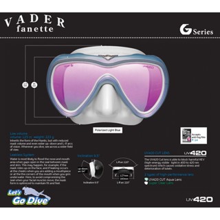 อุปกรณ์เสริมว่ายน้ำ Gull - Vader Fanette- UV420 - หน้ากากดำน้ำ สำหรับผู้หญิง ซิลิโคนนิ่มใส่สบาย กันแสงUV