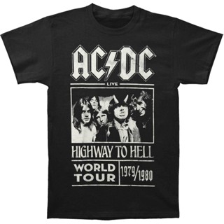 เสื้อยืดแขนสั้นAC DC Men &amp;#39;S Highway To Hell Slim Fit T Shirt Medium BlackS-5XL