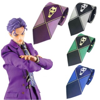 เนคไท JOJO Tie Kira Yoshikage Bizarre Adventure Skull สีดํา มีซิป แฟชั่นสไตล์ญี่ปุ่น สําหรับผู้ชาย